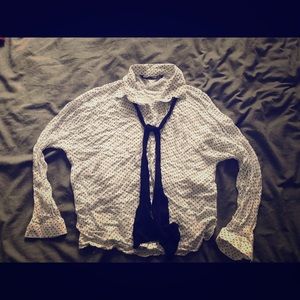 Black and white polka dot Zara top